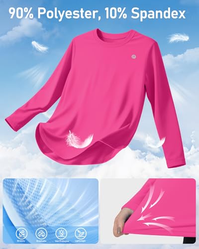 Women's Sun Shirt Long Sleeve UPF 50+ Rash Guard - X-Small Rose Red