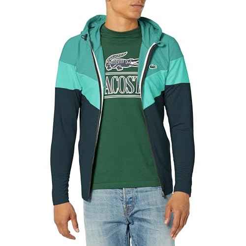 Lacoste Men's Colorblock Zip Up Hooded Sweatshirt