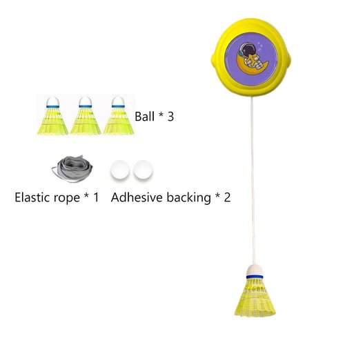 Single-Player Badminton Trainer Rebound Practice Device, Badminton Rebound Trainer, Badminton Training Tool, Self-Exercise Badminton Single Training Kit with Elastic Cords
