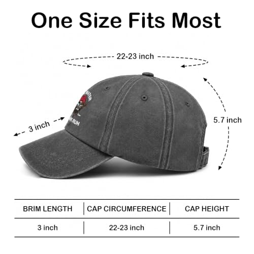 Funny Hiking Pattern Baseball Cap - Washed Black Cotton Adjustable Hat