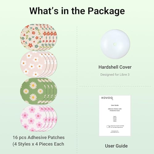 Freestyle Libre 3 Sensor Covers Waterproof 16 Pack Flower Variation