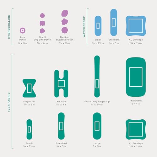 Waterproof Adhesive Bandages Pack for Minor Cuts - Assorted Sizes & Patterns