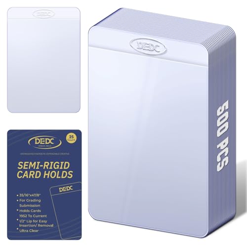 500Pcs Semi Rigid Card Holders for Trading Cards PSA BGS SGC Graded Card Sleeves