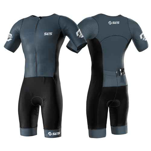 SLS3 Triathlon Suits Mens Elite Aero Tri Suit Men - Trisuit Triathlon - Full Zip, Aero Sleeves, Internal and Rear Pockets