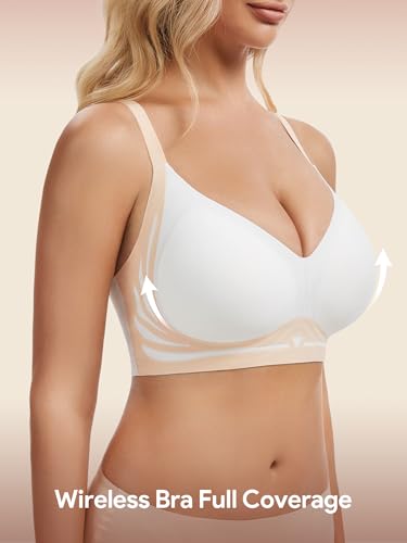 HBselect Jelly Bras for Women No Underwire Wireless Push Up Bra 3 Pack - Large / A