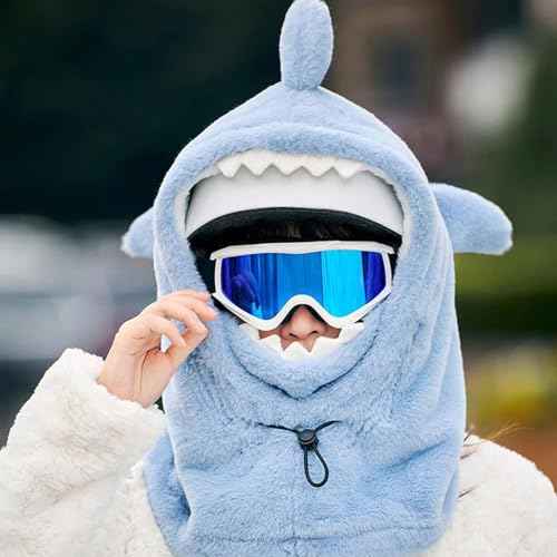 Ski Helmet Cover,Cute Shark Hood Ski Mask,for Women Men Riding Skiing Climbing