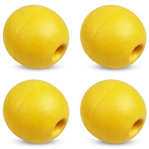 4 Pcs Marine Rope Floats Buoy Marker for Crab Traps & Kayak, 3.94 x 3.94 In Yellow