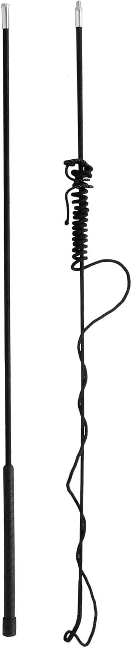 Horse Lunge Whip Training Stick and Whip 5.9 Feet Long Whip+6.3 Feet Drop for Dogs Horses(Can Detachable into Two Sections) (Black)