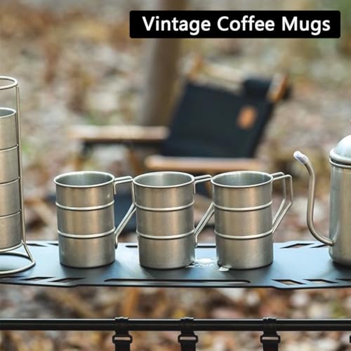 16.9oz Stainless Steel Camping Coffee Mug Set - Lightweight Hiking Cups for Men, Outdoor Use