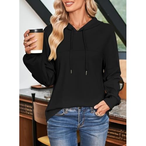 Dokotoo Hoodies for Women Soft Long Sleeve Casual Hoodie Oversized Sweatshirt Lightweight Knit Pullover Hooded Tops