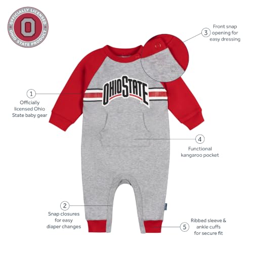 Ohio State Buckeyes Baby Romper - Official NCAA Licensed 3-6 Months Variation