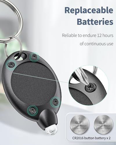 Uniclife 20 Pack Mini LED Keychain Flashlights - Black Shell, White Light