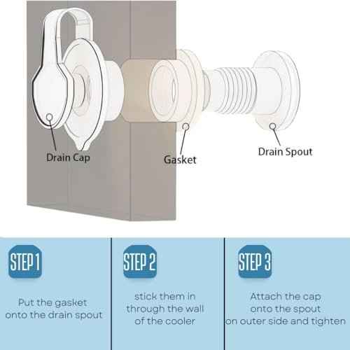 2 Packs Cooler Drain Plug Replacement for Coleman Coolers-1" Shaft Length Cooler Drain Plug Kit,Cooler Parts Accessories Fits Most Coolers