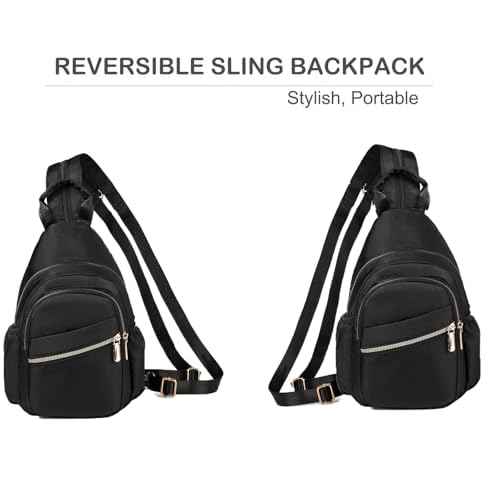 Small Crossbody Sling Bag for Women, Mini Backpack Sling Backpack Convertible, Chest Bag for Hiking Daypack