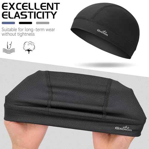 GXCROR 3 Pack Cooling Skull Cap with Sweat-Wicking & Anti-Odor Technology Quick-Dry Helmet Liner for Cycling Motorcycle
