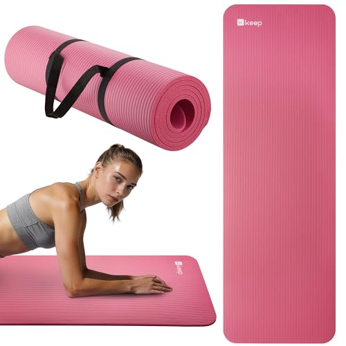 Pink Extra Thick NBR Yoga Mat 72x24x10mm Non-Slip Cushion for Yoga Pilates