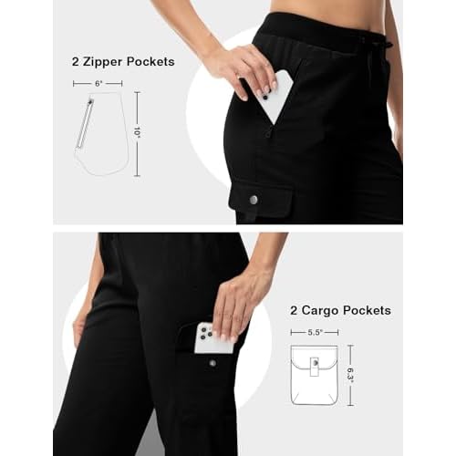 TBMPOY Women's Capri Pants Lightweight Quick Dry Hiking Cargo Pockets Casual Water Resistant Travel Cropped Cotton
