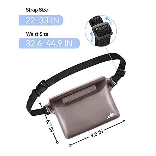 HEETA Waterproof Fanny Pack, Waterproof Pouch Dry Bag 2/3/4 Pack for Phone Passport Purse, Adjustable Waist Strap for Swimming Kayaking Boating Paddle Board Accessories Cruise Beach Camping Essentials