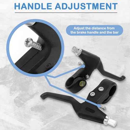 Universal Bicycle Brake Lever/Bike Brake Handle, 22mm Compatible, Suitable for Most Bicycles, Road Bike, Mountain Bike and More [Black - Pair]