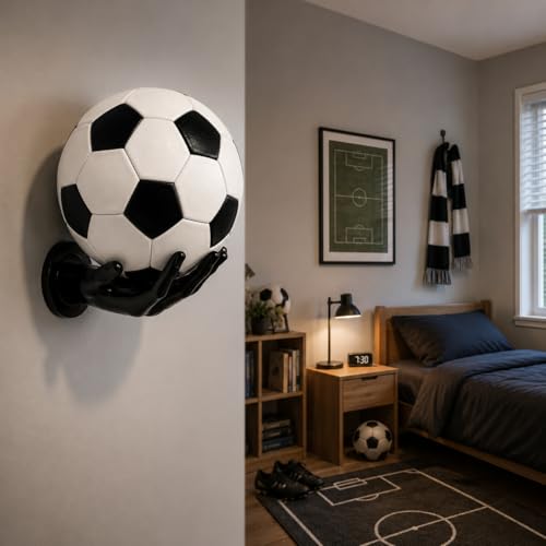 OMXNAQZ Single Black Wall Mount Basketball & Soccer Ball Holder