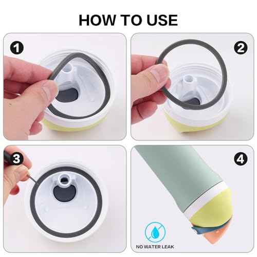 Rubber Seal Replacement,Compatible with Owala Kids 12& 15 Oz Tumbler Lid,O Ring Gasket For Owala Freesip Cap - 4 Pack Silicone Lid Seals
