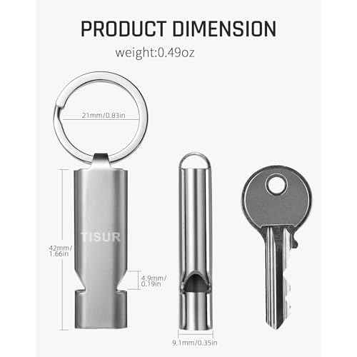 TISUR Loud Emergency Whistles,130db+ Lifeguard Safety Whistle Keychain for Surviva Camping Hiking dog whistle