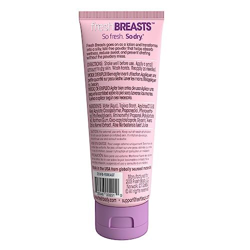 Fresh Breasts Anti-Chafing Deodorant Lotion 3.4oz Pack of 2 – Soothing Body Powder for Women