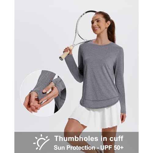 XIEERDUO Women's Workout Tops Long Sleeve Quick Dry UPF 50+ Sun Protection Shirts for Hiking Running S-3XL