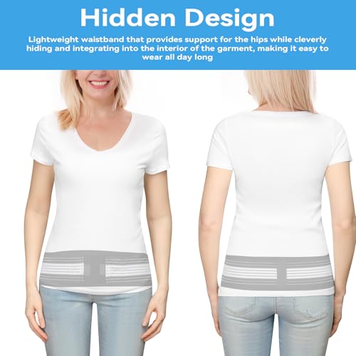 Adjustable Sacroiliac Hip Belt for Back Pain Relief - Black & White / Hip Strap-L