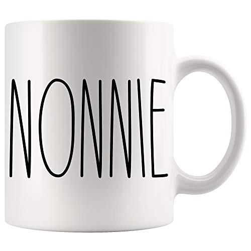 Nonnie Mug Gift 11oz - Family Coffee Mug for Christmas, Birthday, Mother's Day & Father's Day - Best Nonnie Ever - Personalized Mom & Dad Gift