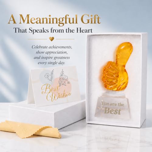 You Are The Best Gold Crystal Thumbs Up Award Trophy - Appreciation Gift