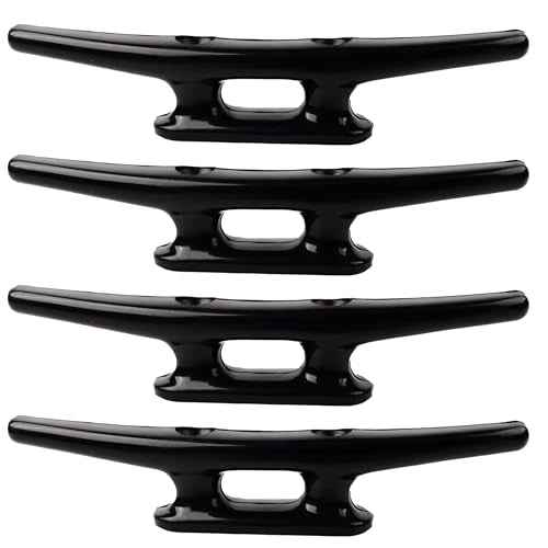 Nylon Boat Cleats Black, 4"/5"/6"/8", Marine Grade Dock Cleats for Rope, Kayak, Mooring, Canoe, Maritime Decor, Tie Down