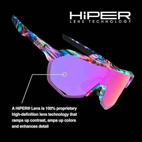 100% S2 Sport Performance Cycling Sunglasses (Soft Tact GREY CAMO - HiPER Red Multilayer Mirror Lens)