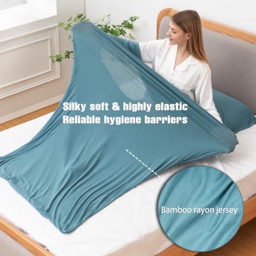 Viking Rectangular Travel Sheets with Pillow Pocket - Summer Sleep Sack for Camping & Hotels