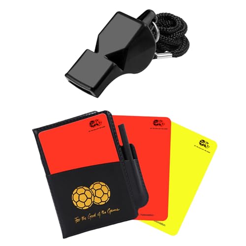 Soccer Referee Kit with Loud Whistle and Colored Penalty Cards - Butterfly Variation