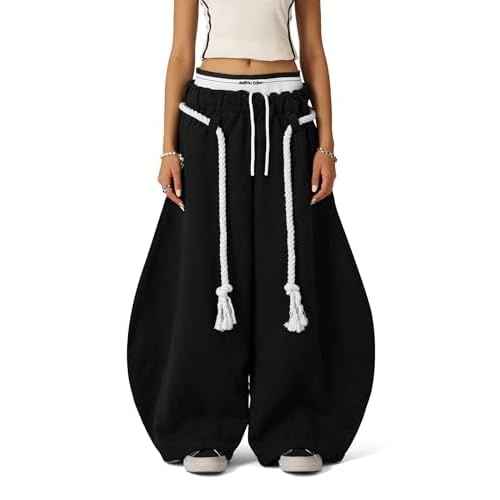 Aelfric Eden Super Baggy Barrel Sweatpants Womens Double Waist Wide Leg Sweatpants Casual Pants Trousers