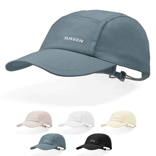 Sukeen Lightweight Sun Hat for Women Men,Quick Drying Baseball Cap UPF50+ Running Hats Foldable Sport Cap for Outdoor Daily