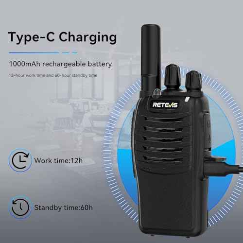 Retevis H-777 Walkie Talkies for Adults Long Range Hand Free Handheld Rechargeable Two Way Radio Business 2 Way Radios with Charger (6 Pack)