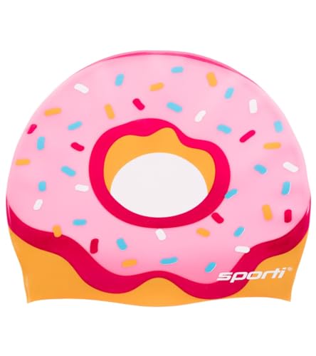 Sporti Unisex Limited Edition Silicone Swim Cap - Donut Pink Adult