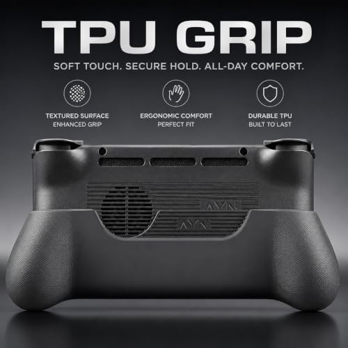 Ayn Thor Handheld Gaming Console Grip Case Black - Ergonomic TPU Cover with Thick Handles