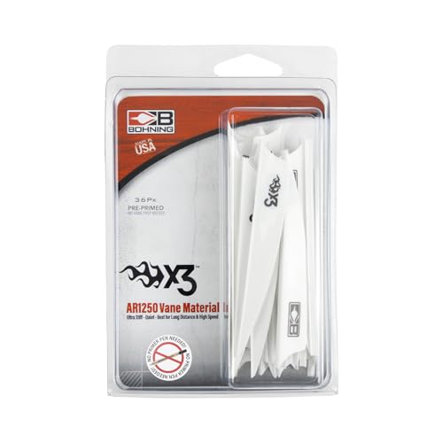 Bohning X3 Vane 3.5-Inch Arrow Fletching - White / 36 Pack