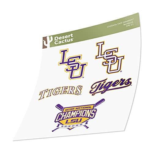 LSU Tigers Desert Cactus Vinyl Decal - Baseball Fan Sticker