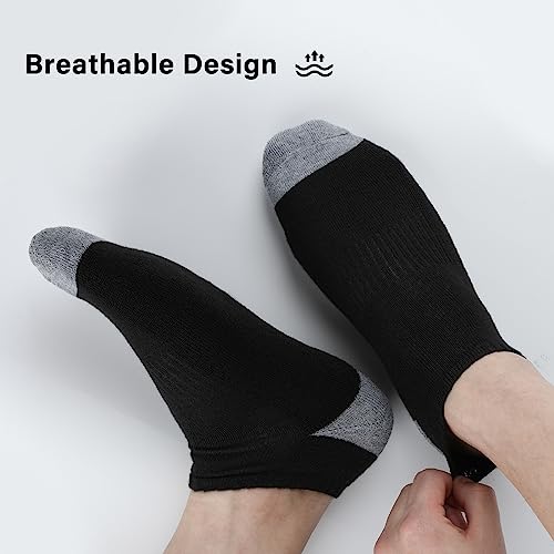 Men's Ankle Socks 8 Pairs Low Cut Short Socks Size 10-13 Black & White