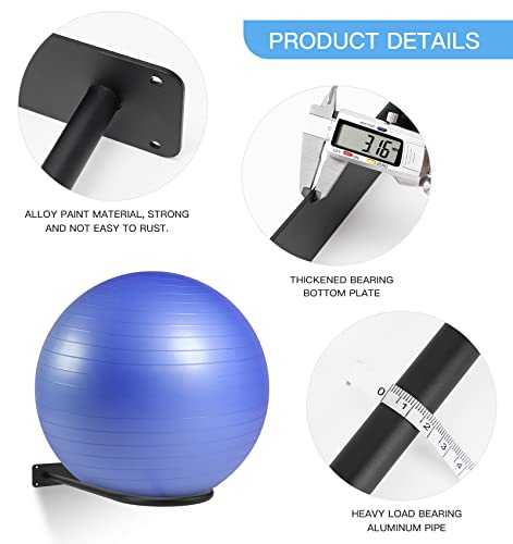 Wall Mount Medicine Ball Rack for 15-30 Inch Exercise Balls - Black - Variation of THIS listing