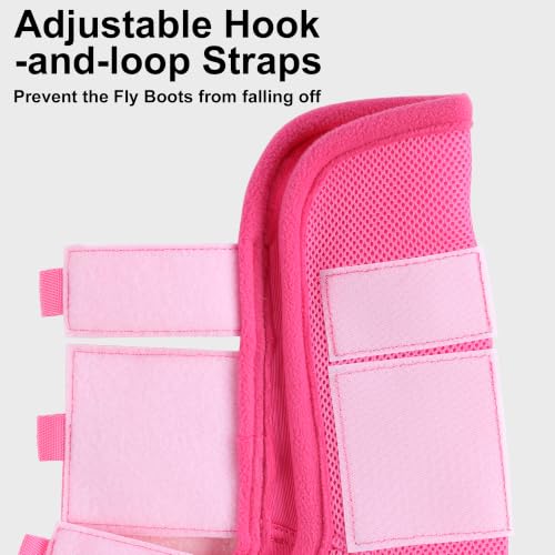 Horse Fly Boots Mesh Fly Boots for Horses Set of 4 - Hot Pink / 03 Full