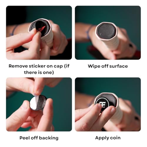 6g Pickleball Paddle Weights & Counterbalance Cap Coins – End Cap Weights for Faster Hands