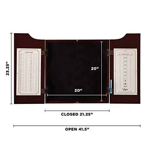 Viper Hudson Sisal/Bristle Steel Tip Dartboard Cabinet, Mahogany Finish