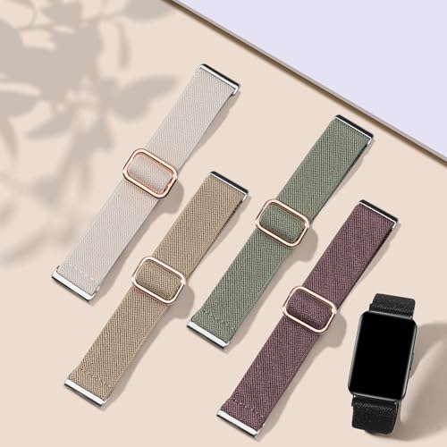 Conidido 5 Pack Sporty Nylon Watch Bands for Galaxy Fit 3 SM-R390 - Adjustable, Lightweight, Elastic - Variation Pack2