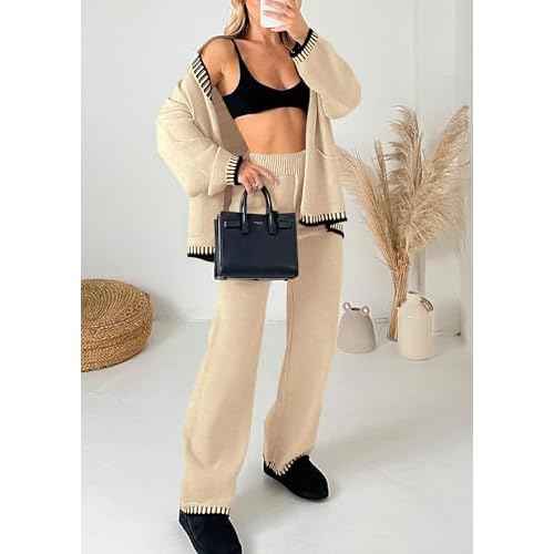 PRETTYGARDEN Lounge Sets for Women Fall 2025 Loungewear 2 Piece Outfits Cardigan Sweaters Track Suit Matching Winter Clothing