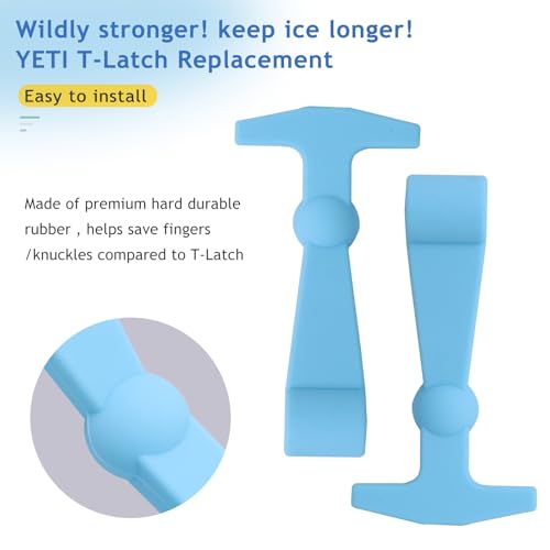 Cooler Latches Replacement for Yeti, RTIC, Lid Latch Parts(2 Pack) Compatible with Yeti Coolers T-Latches Made of Premium Hard Durable Rubber